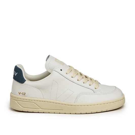 Veja V-12 Stitch O.T. Leather (White / Blue)